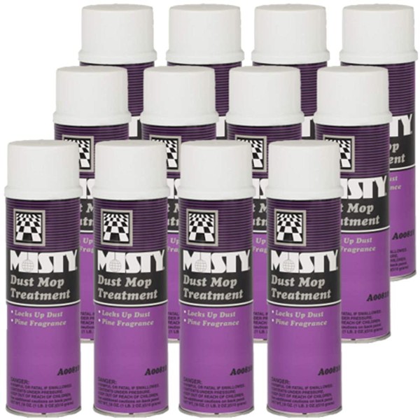 MISTY Dust Mop Treatment Spray - 18 Ounce (Case of 12) 1003402 - Janitorial Grade Spray, Acts Like A Dust Magnet