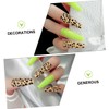 FOMIYES Artificial False Nails 24pcs Full Nail Wraps Solid Leopard