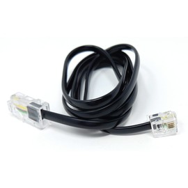 DRUT 1m Flat RJ11 to RJ45 Male to Male 4 wire Broadband, Modem Cable Lead 3.3ft Black