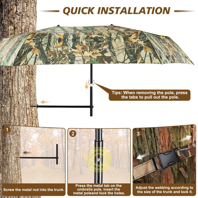 Kalkal 2 Man Tree Stand Umbrella with Heavy Duty Rod,