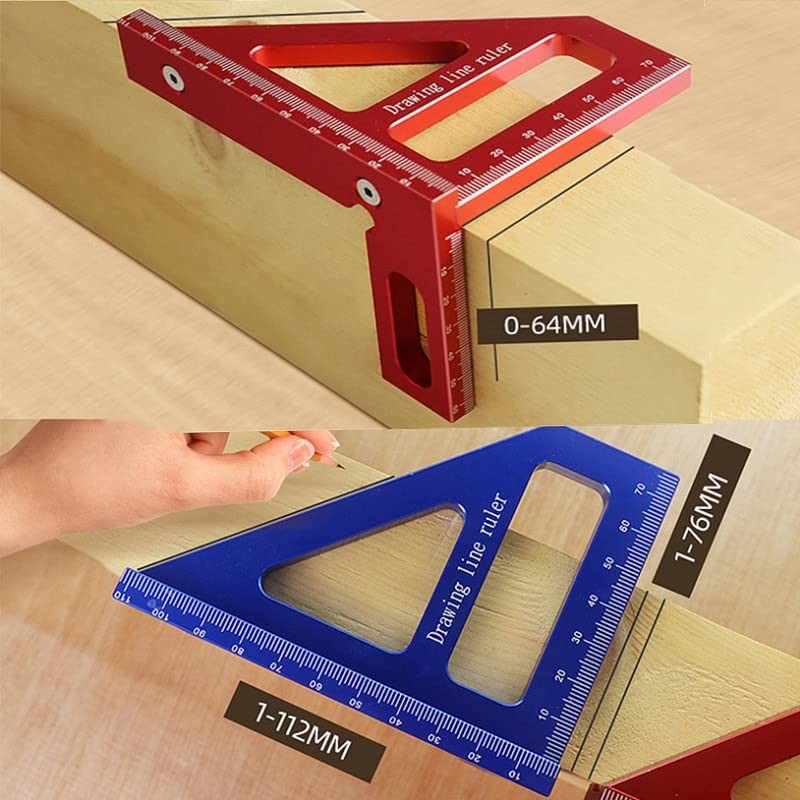 Carpenter Square - Woodworking Square Protractor Aluminum Miter Triangle 3D