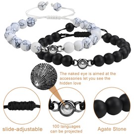 2 Stück Pärchen Armbänder, Paare Armbänder, Passende Armbänder für Pärchen, für Freund Freundin Ehemann Ehefrau Bester Freund Geburtstag Muttertag Valentinstag