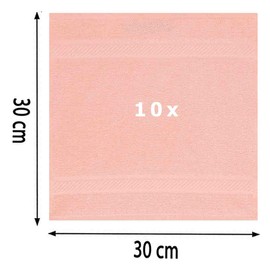 Betz Palermo Flannels Set of 10 100% Cotton Size 30 x 30 cm Apricot