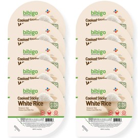 bibigo Cooked Sticky White Rice Bowls, Medium Grain, 7.4 oz, 12 ct
