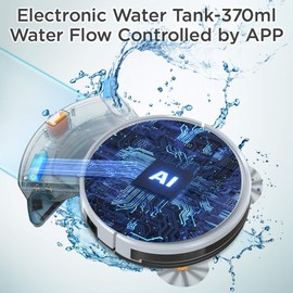 SereneLife PURE CLEAN SereneLife Wet Mop Dust Bin Attachment-Large Capacity 350mL Water Tank and 2 Microfiber Mop Pad-Adjustable Flow Rate-Compatible w/PUCRC660 Smart Robot Vacuum Cleaner-PRTPUCRC6605