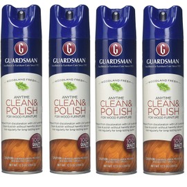 Guardsman Clean & Polish For Wood Furniture - Woodland Fresh - 12.5 oz - Silicone Free, UV Protection - 460700 (4 pack)