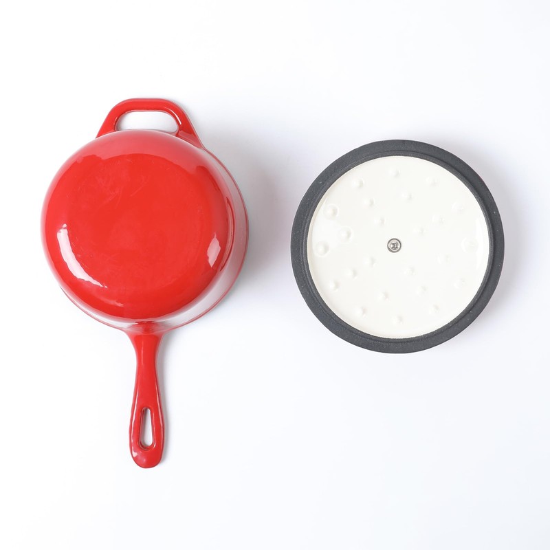 HAWOK Enameled Cast Iron Mini Saucepan, 1QT Saucepan with Lid