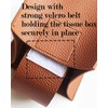 Tissue Box Cover Rectangular Leather – with Bottom Belt [JESMINI,