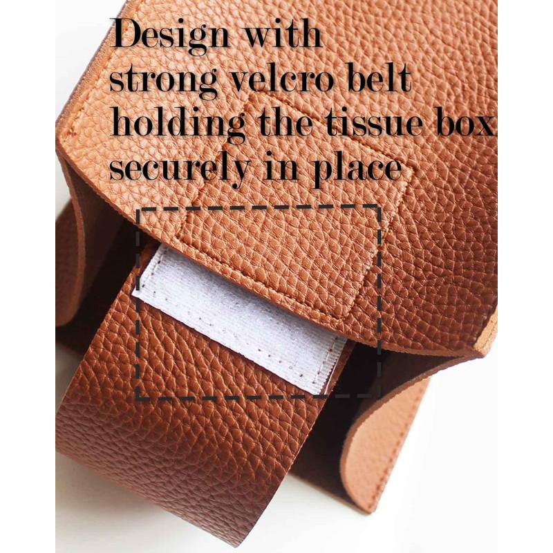 Tissue Box Cover Rectangular Leather – with Bottom Belt [JESMINI,