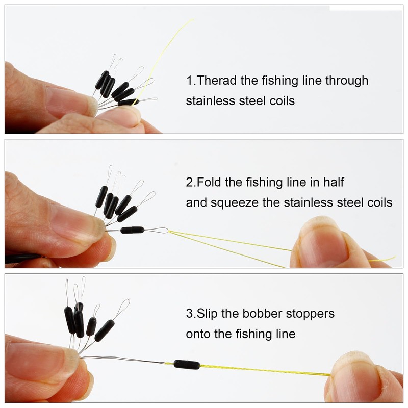 VIPMOON 100 Pcs x 6 Rubber Fishing Bobber Beads Stopper,6