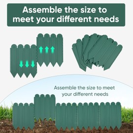 SAIGREEN 10Pcs Landscape Edging, No Dig Garden Edging Border Decorative Interlocking Lawn and Garden Edgings Landscaping Border for Lawn Garden Flower Bed Yard Walkway (Green, 5.9” x15.75”)