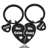 Funny Anniversary Keyring Couple Keyring Her Calm His Crazy Keyring