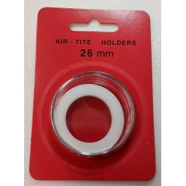 Airtite GENUINE 26mm WHITE RING AIR-TITE CAPSULE (HOLDER) FOR COIN, AIRTITE - NEW RETAIL