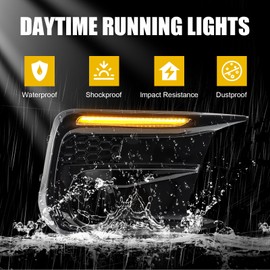Fancemot LED Fog Lights White Daytime Running Lights (DRL) Amber Turn Signal Lights Compatible with 2018-2021 3th Gen Subaru WRX/WRX STI
