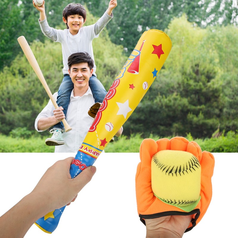 4PCS Sports Baseball Toys Soft Baseball Bat Ball Glove Set