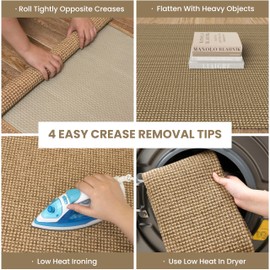 IOHOUZE Washable Area Rug 6'x9' Rubber Backing Rugs for Living Room, Dining Room Rugs Bedroom Rug, Boho Indoor Outdoor Rugs Floor Carpet for Living Room Nursery, Tan/Brown