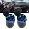 2Pcs Car Ashtray with LED Blue Light Portable Removable Car
