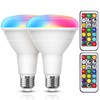 JandCase BR30 Color Changing Light Bulb, RGB+Warm+Cool White LED Flood