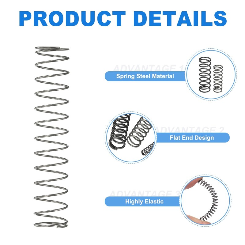 sourcing map 10Pcs Compression Spring, 10mm OD, 0.6mm Wire Size,