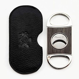 Brizard & Co Double Guillotine Series II Exotic Wood Inlaid Cigar Cutter (Gunmetal Ebony)