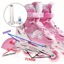 AYNEFY 10 Inline Skate Wheel Bolts, Replacement Parts for Skate Bolts, Hardware for Skate Trucks, Coated on the Connection, for Direct Replacement (Inner Length 31 mm)