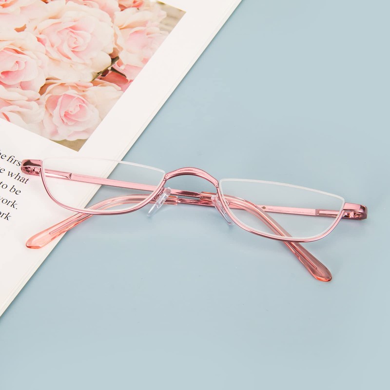 KoKoBin Half Reading Glasses,4 Pack Half Rim Metal Frame Glasses