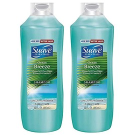 Suave Essentials Shampoo - Ocean Breeze - Family Size - Net Wt. 30 FL OZ (887 mL) Per Bottle - Pack of 2 Bottles