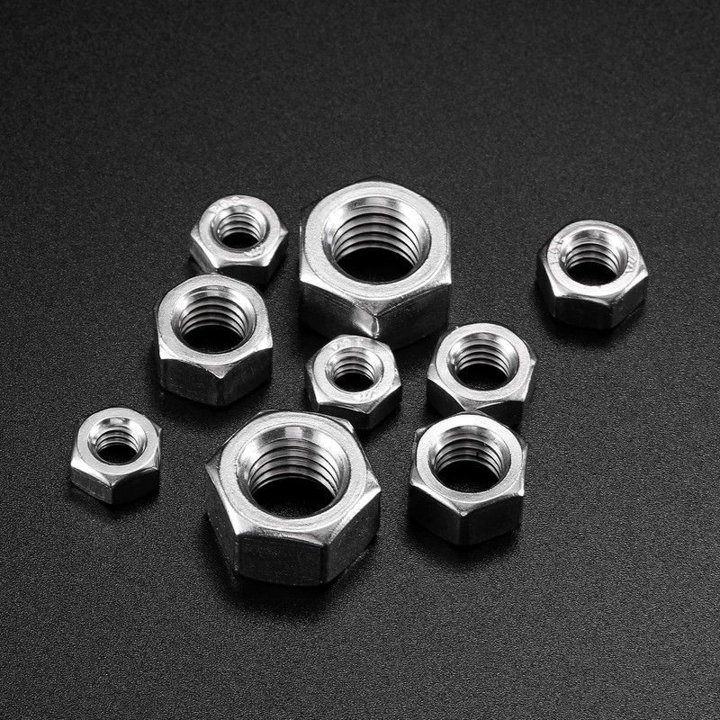 1/4-20 Hex Nuts 100Pcs 304 Stainless Steel 18-8, Full Thread,