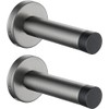 2 Pack Brushed Grey Wall Mounted Door Stopper, 304 Stainless