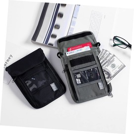 SHINEOFI Travel Wallet Passport Holder Neck Hanging Bag for Documents Credit Cards Phones Grey Multi Purpose Organizer for Travel Needs