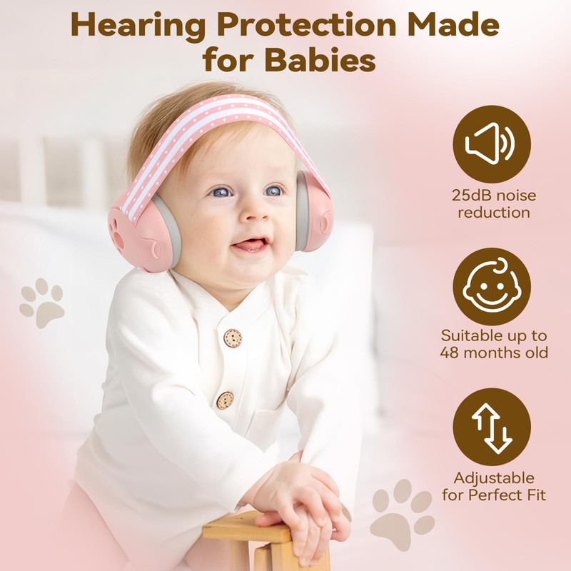 DITHIN Baby Ear Muffs Noise Protection - 2-in-1 Baby Noise