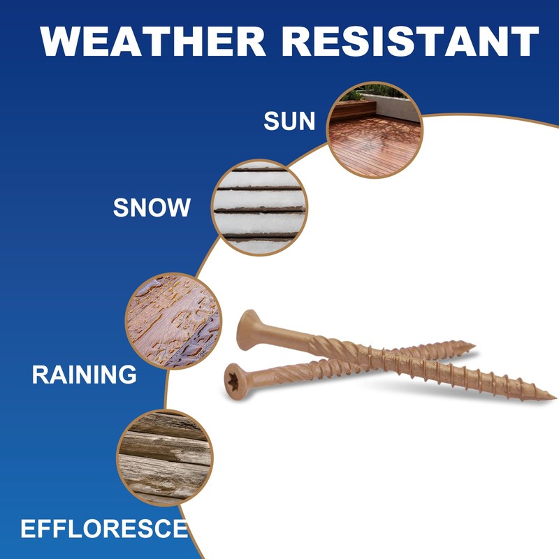 DECK DECO Wood Screws #10 x 3 372pcs(Approx), Tan Ruspert