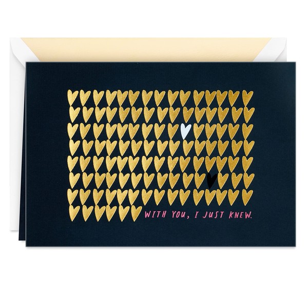 Hallmark Signature Valentines Day Card, Anniversary Card, Love Card for Significant Other (Gold Foil Hearts)