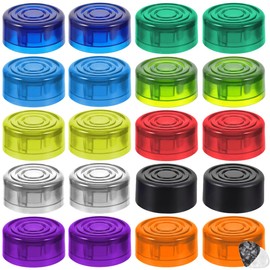 GATSUZG 20 Pcs Colorful Guitar Pedal Footswitch Toppers, 10 Color Plastic Foot Nail Caps Guitar and Bass Effects Accessories for Effect Pedal Protection, with Guitar Pick