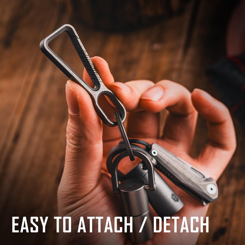 KeyUnity KD01 Titanium Carabiner Keychain Clip, Quick Release EDC Key