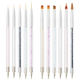 11pcs Nail Art Brushes, Nail Brushes for Nail Art, Liner Brush for Nails Gel, Professional Double-Ended Nail Art Brush Kit, Nail Dotting Tool for DIY Nail Art