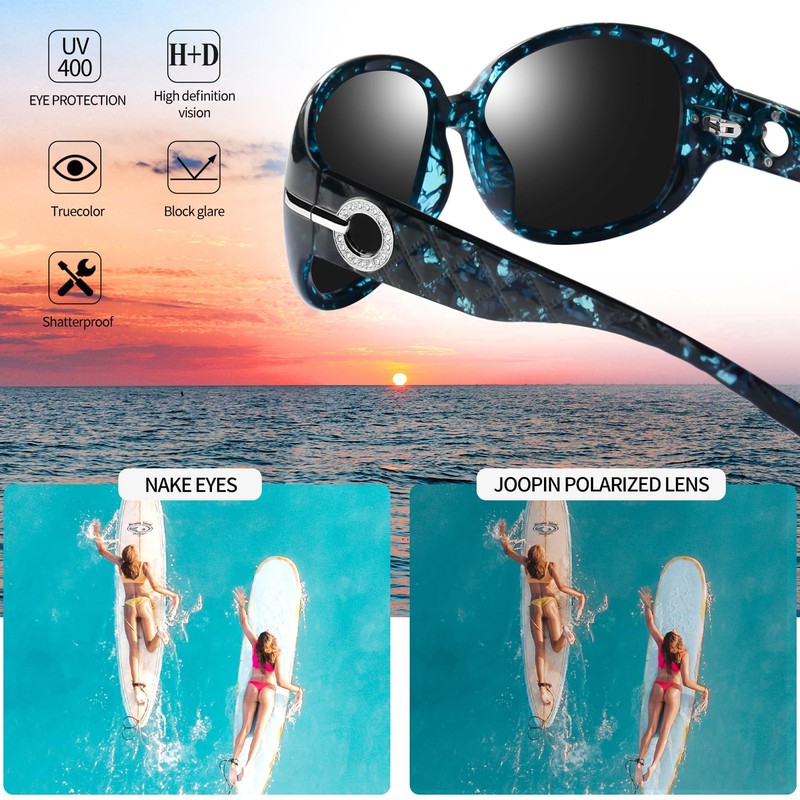 Joopin Polarized Oversized Sunglasses for Women, UV Protection Ladies Shades