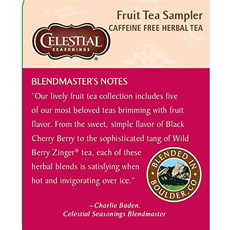 Celestial Seasonings Fruit Tea Sampler, 18 ct