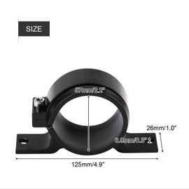 Car Fuel Pump Bracket, Aluminum Alloy 60mm Car Fuel Pump Mount Mounting Bracket Single Filter Clamp Cradle(black)