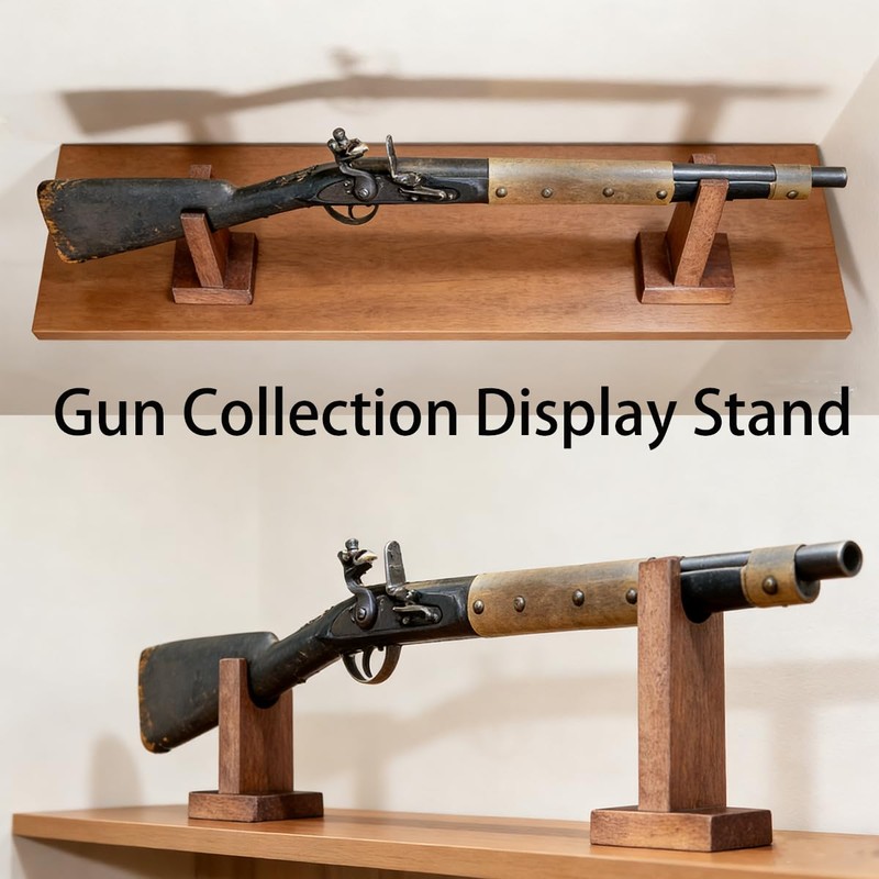 JUTSTJUKO Wood Gun Display Stands, V-shaped Top Rustic Wood Display