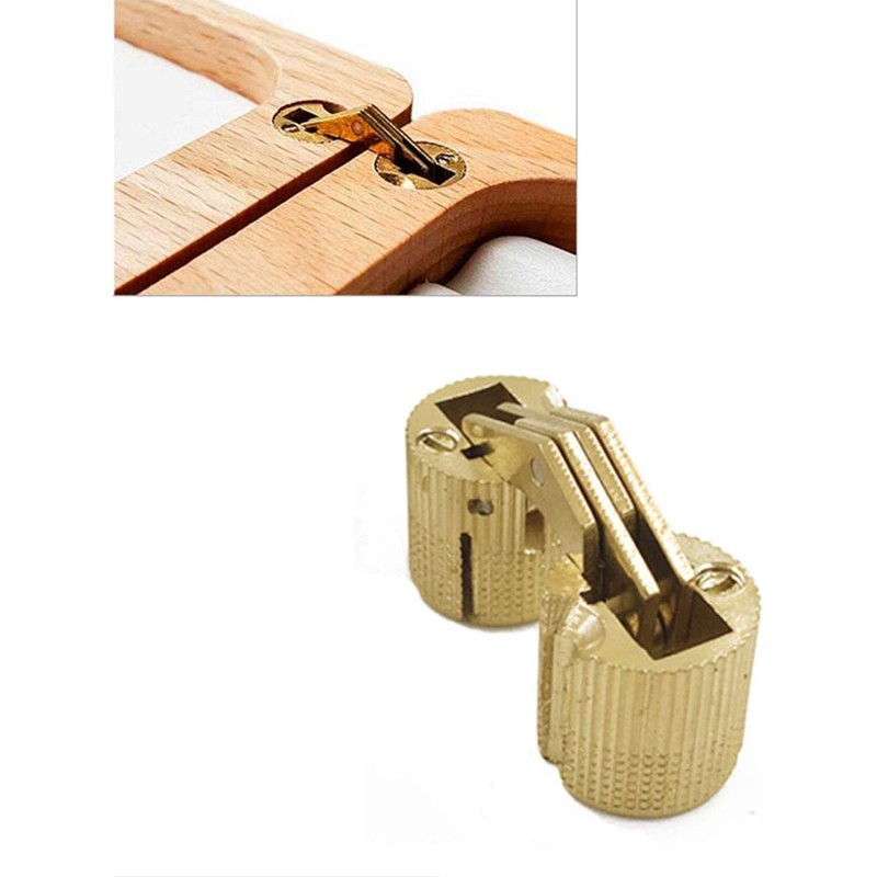 MIAO JIN 12 Pcs 16mm Brass Barrel Hinges Hidden Invisible