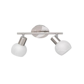 Reality Leuchten A + + to E Spotlight Metal E14, nickel matt/chrom, 11 x 27.5 x 20 cm, E14