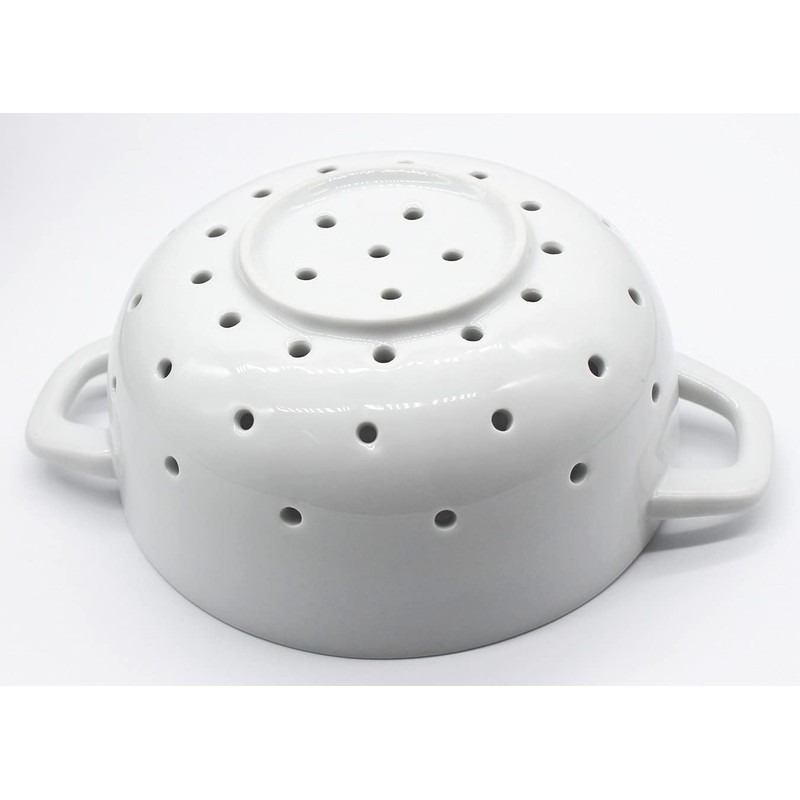 Fyuan Ceramic Porcelain Colander Kitchen Strainer Bowl for Vegetable Fruit