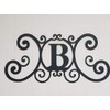 Bookishbunny Monogram Initial Letter A-Z Wrought Iron Metal Scrolled Door