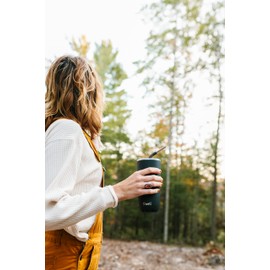 S'well Stainless Steel Tumbler with Slide-Open Lid, 18oz, Onyx, Triple Layered Vacuum Insulated Containers Keeps Drinks Cold for 12 Hours and Hot for 4, BPA Free