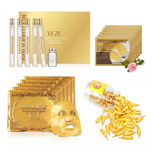Veze Colágeno Mascarillas 24 K Perlas Vitamina E Hilos Tensores