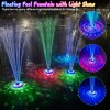 LanPool Floating Water Fountain with Underwater Lights, Rechargeable Battery Powered