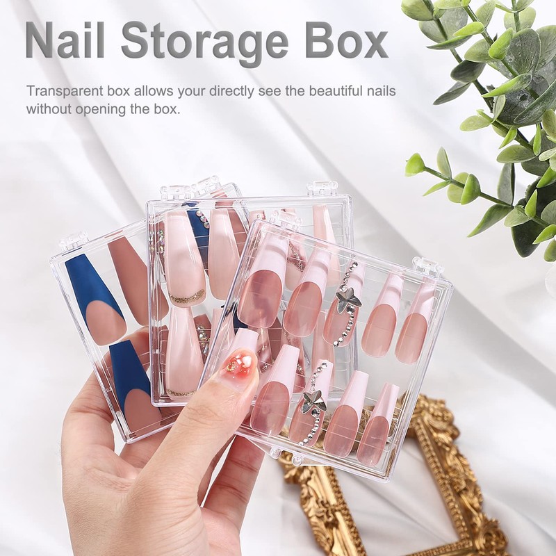 Noverlife 10PCS Press On Nail Storage Box, 2.6x2.6 inch /