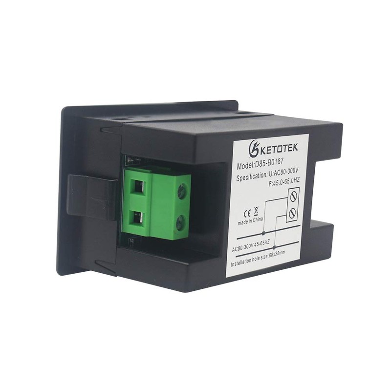 KETOTEK Digital AC Voltmeter Panel Mounting Meter AC80-300V Frequency Counter