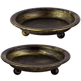 Portavelas de Hierro Negro Retro, Juego de 2, para Vela de Pilar, Decoración de Mesa, Hogar, Boda y Festividades